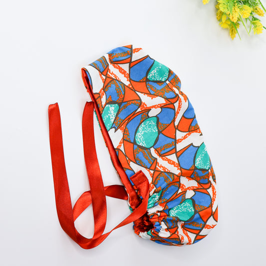 Orange Kaleidoscope Eurostyle Cap - NDINI ACCESSORIES