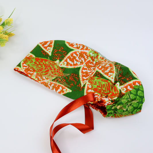 Orange Flowers Eurostyle Cap - NDINI ACCESSORIES