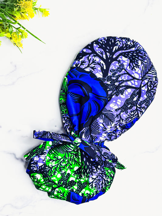 Midnight Forest Ponytail Scrub Cap - NDINI ACCESSORIES