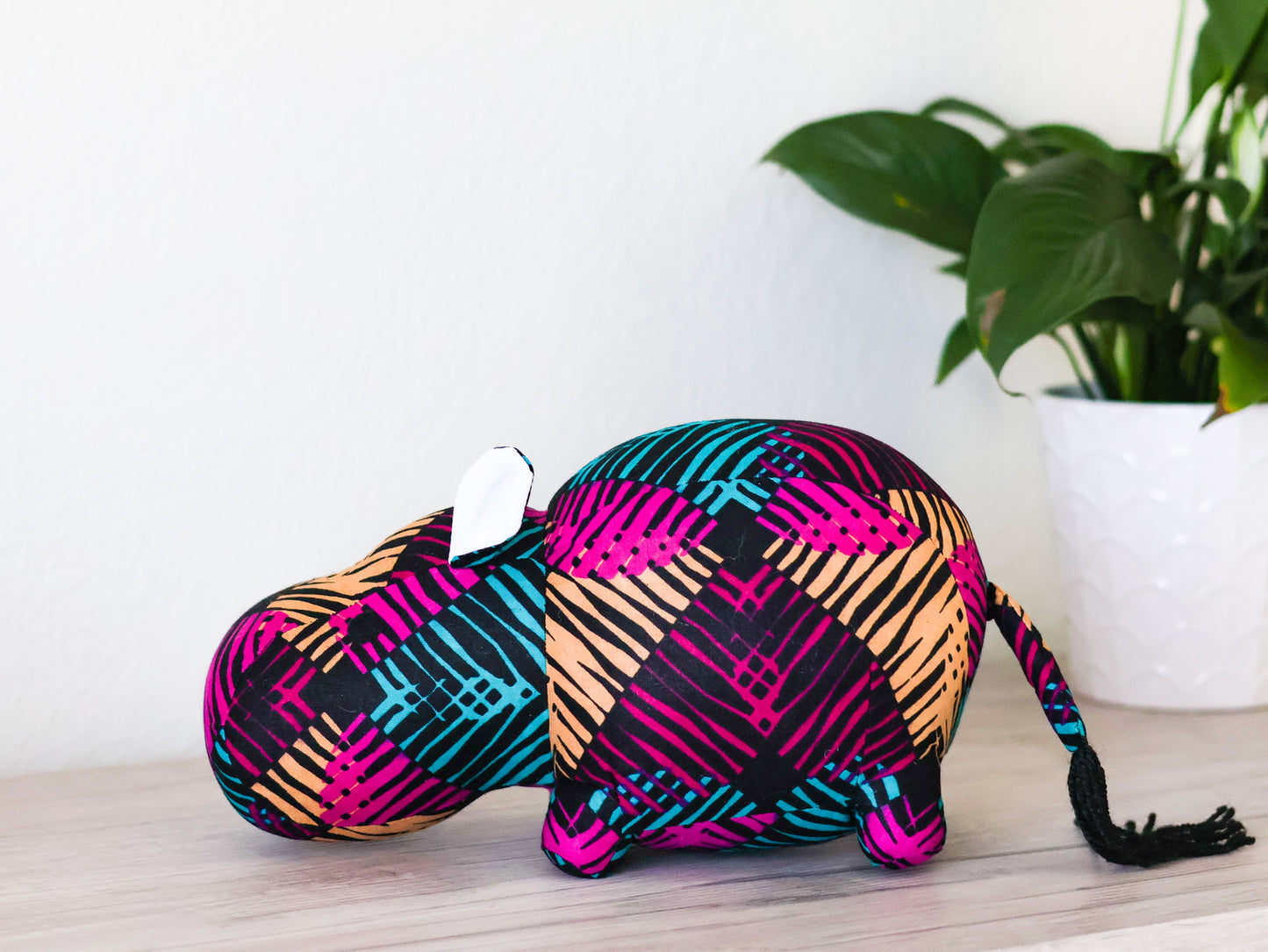 Hippo Soft Toy - Big Hot Pink - NDINI ACCESSORIES