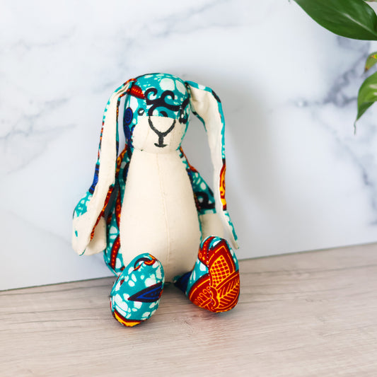 Bunny - Soft Toy - Small Blue and Red - NDINI ACCESSORIES