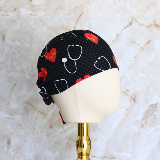 Heart Stethoscope Regular/Skull Scrub Cap - NDINI ACCESSORIES