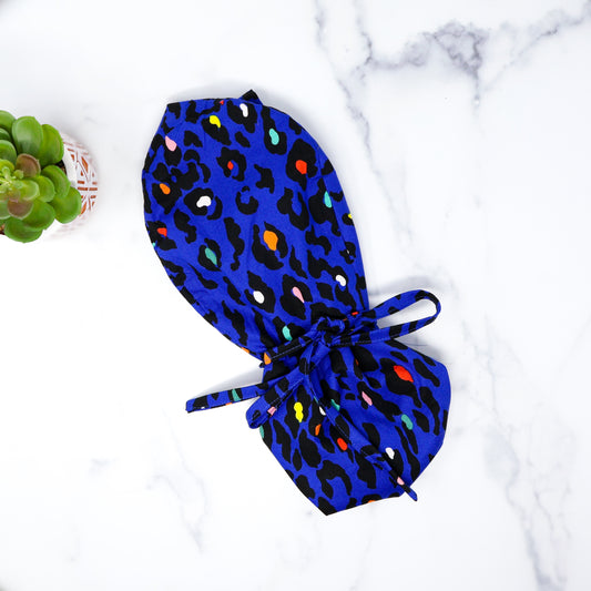 Blue Animal Print Scrub Cap - NDINI ACCESSORIES