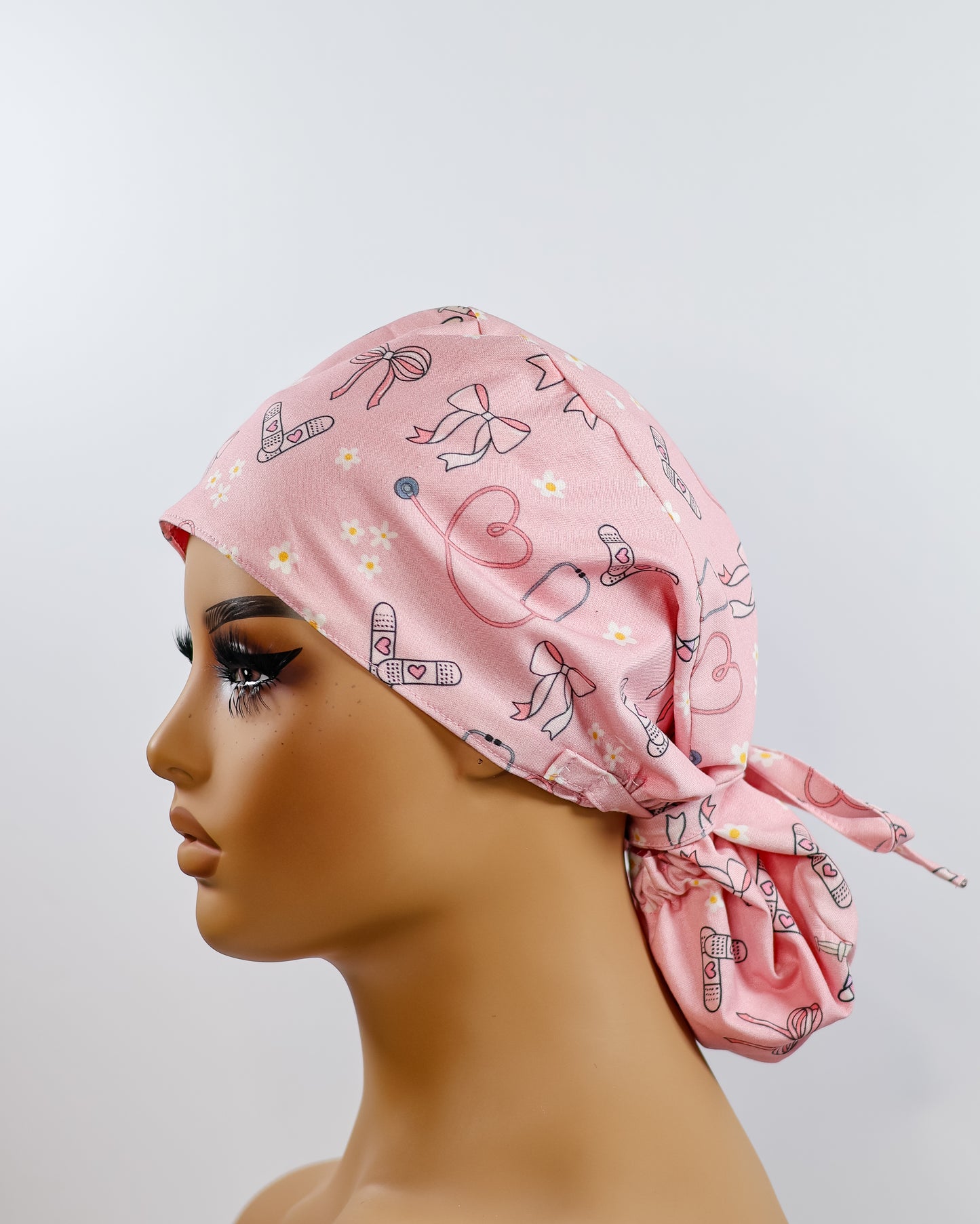 Pink Fix Ponytail Scrub Cap - NDINI ACCESSORIES