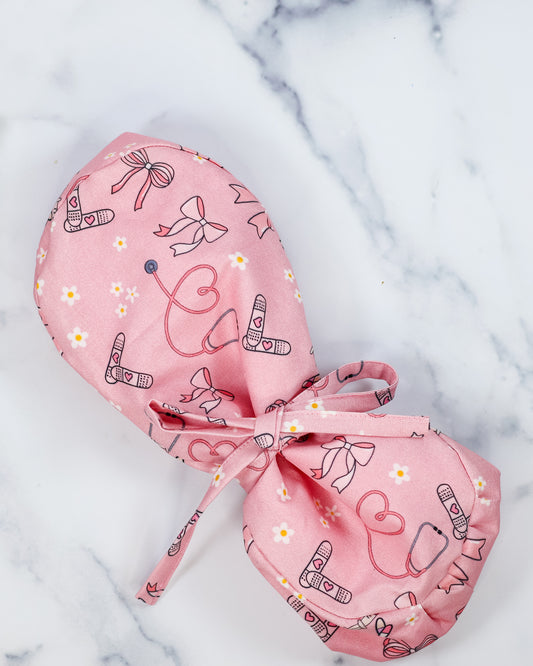 Pink Fix Ponytail Scrub Cap - NDINI ACCESSORIES