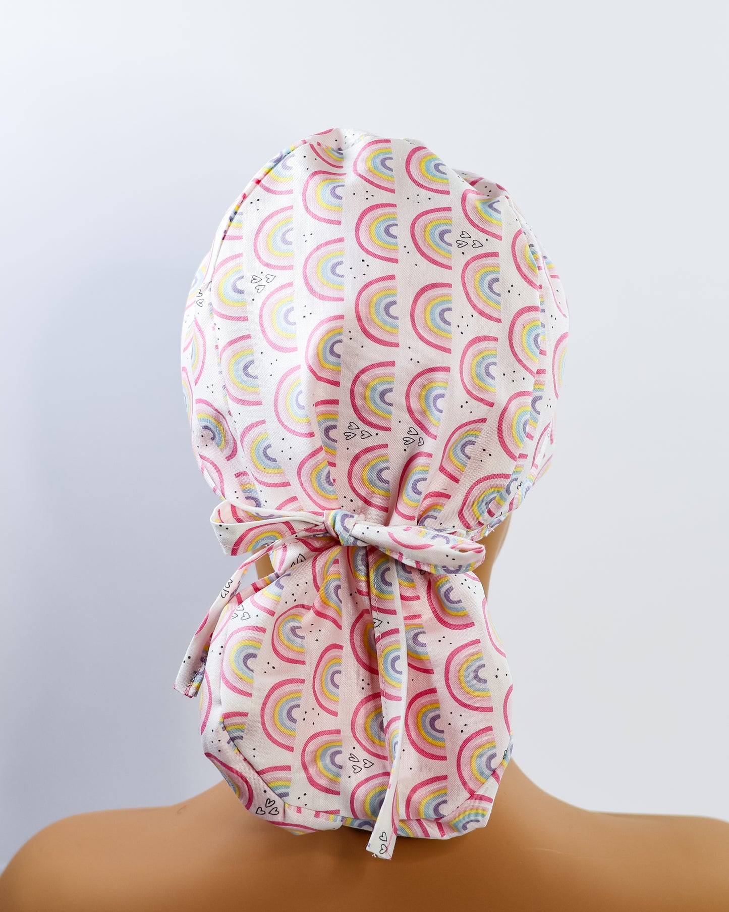 Cute Rainbows Ponytail Scrub Cap - NDINI ACCESSORIES