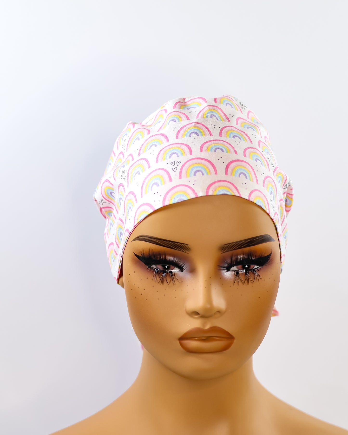Cute Rainbows Ponytail Scrub Cap - NDINI ACCESSORIES