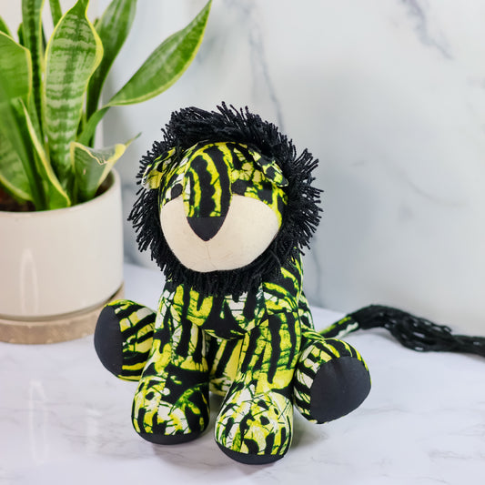 Fabric Lion - Big Yellow- Handmade Animals -Colorful plushies Animal Toys - NDINI ACCESSORIES