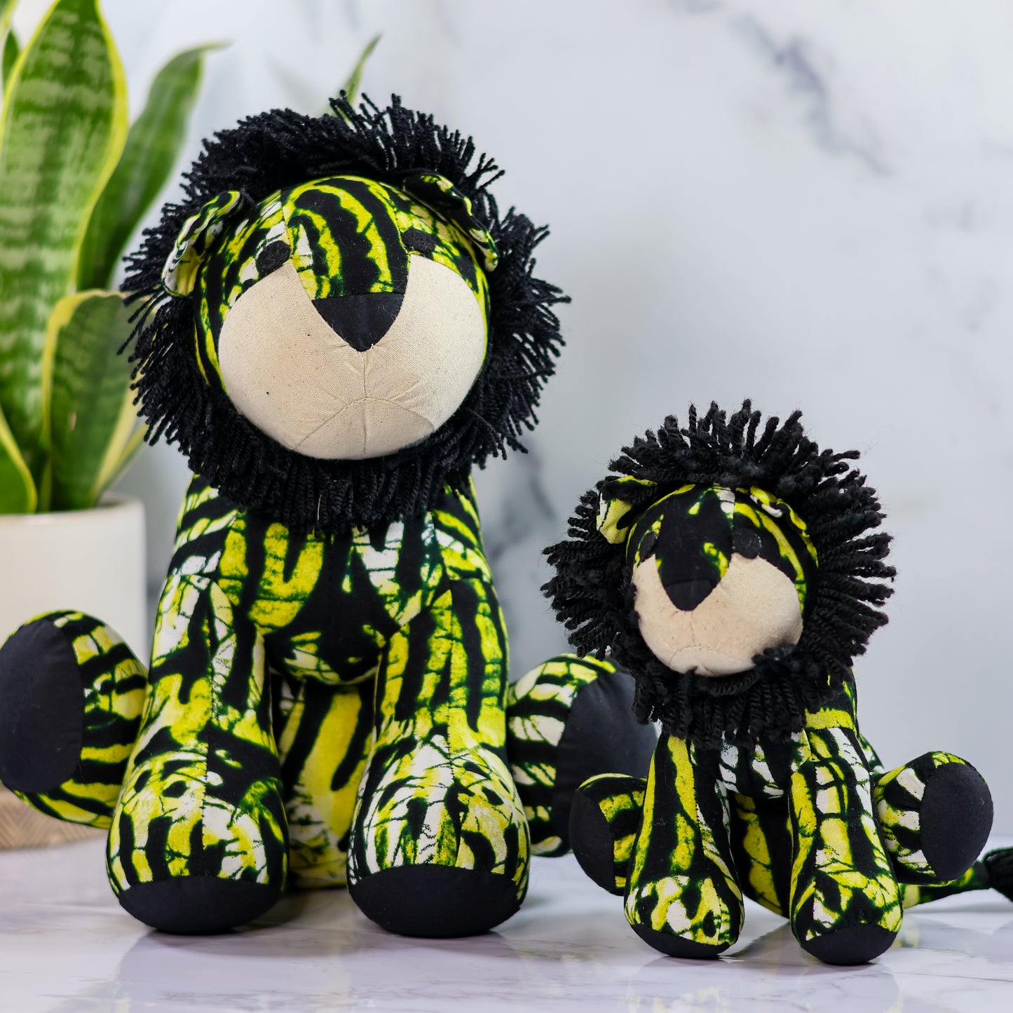 Fabric Lion - Smal Yellow- Handmade Animals -Colorful plushies Animal Toys - NDINI ACCESSORIES
