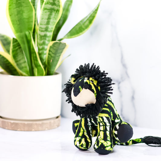 Fabric Lion - Smal Yellow- Handmade Animals -Colorful plushies Animal Toys - NDINI ACCESSORIES