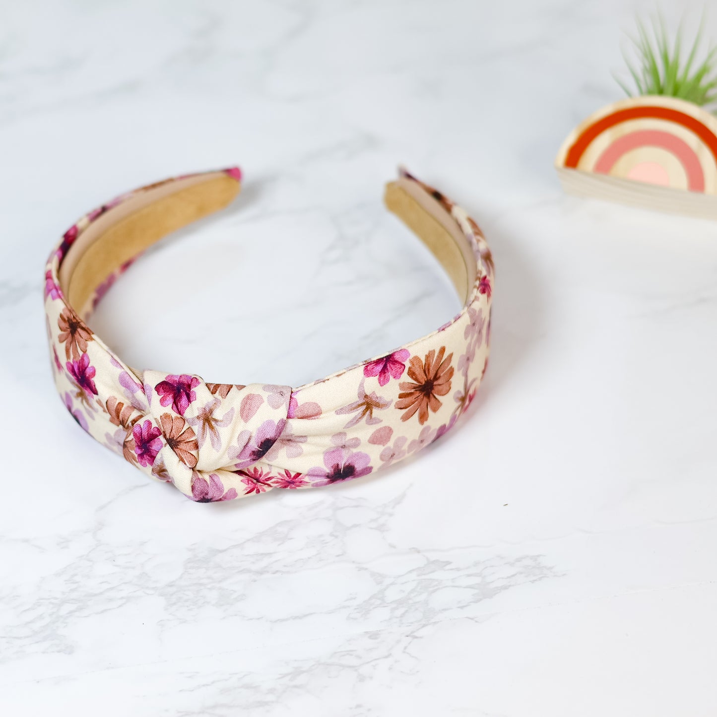 Fall Flowers Headband - Purple and Brown