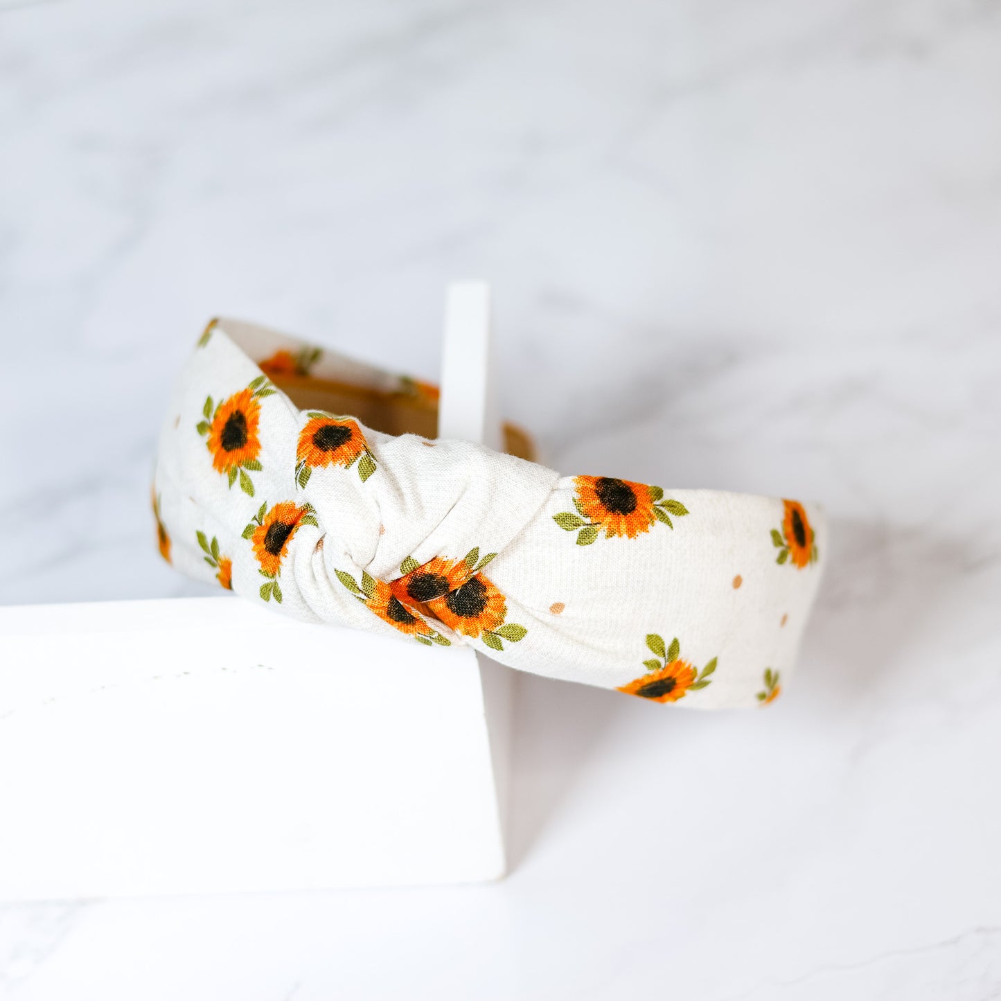 Sunflower on Cream Headband