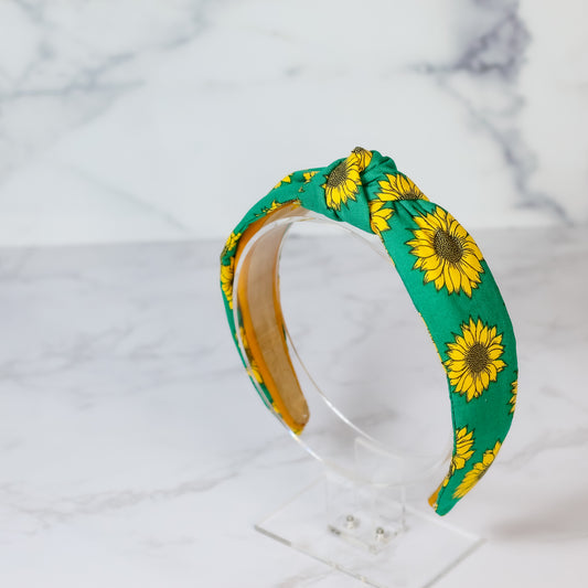 Sunflower on Green Headband