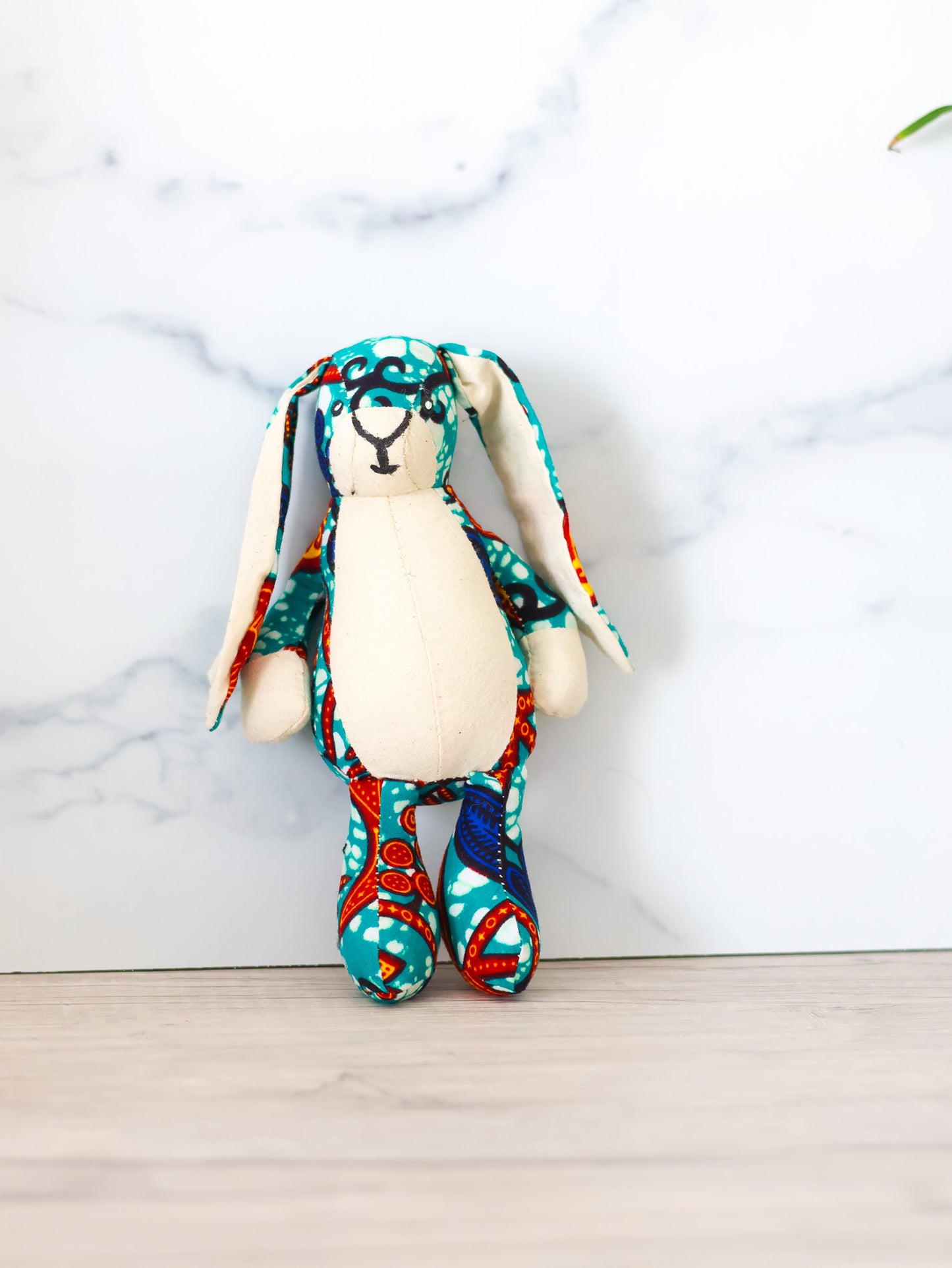 Bunny - Soft Toy - Small Blue and Red - NDINI ACCESSORIES