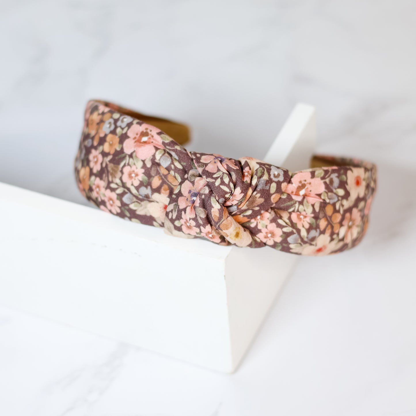Fall Flowers Headband - Peach and Browns