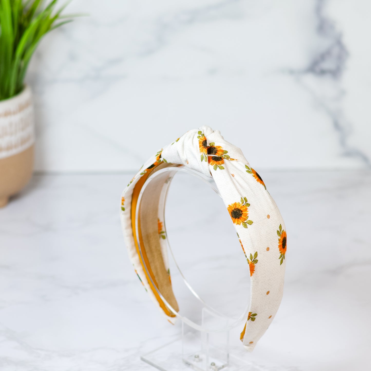 Sunflower on Cream Headband