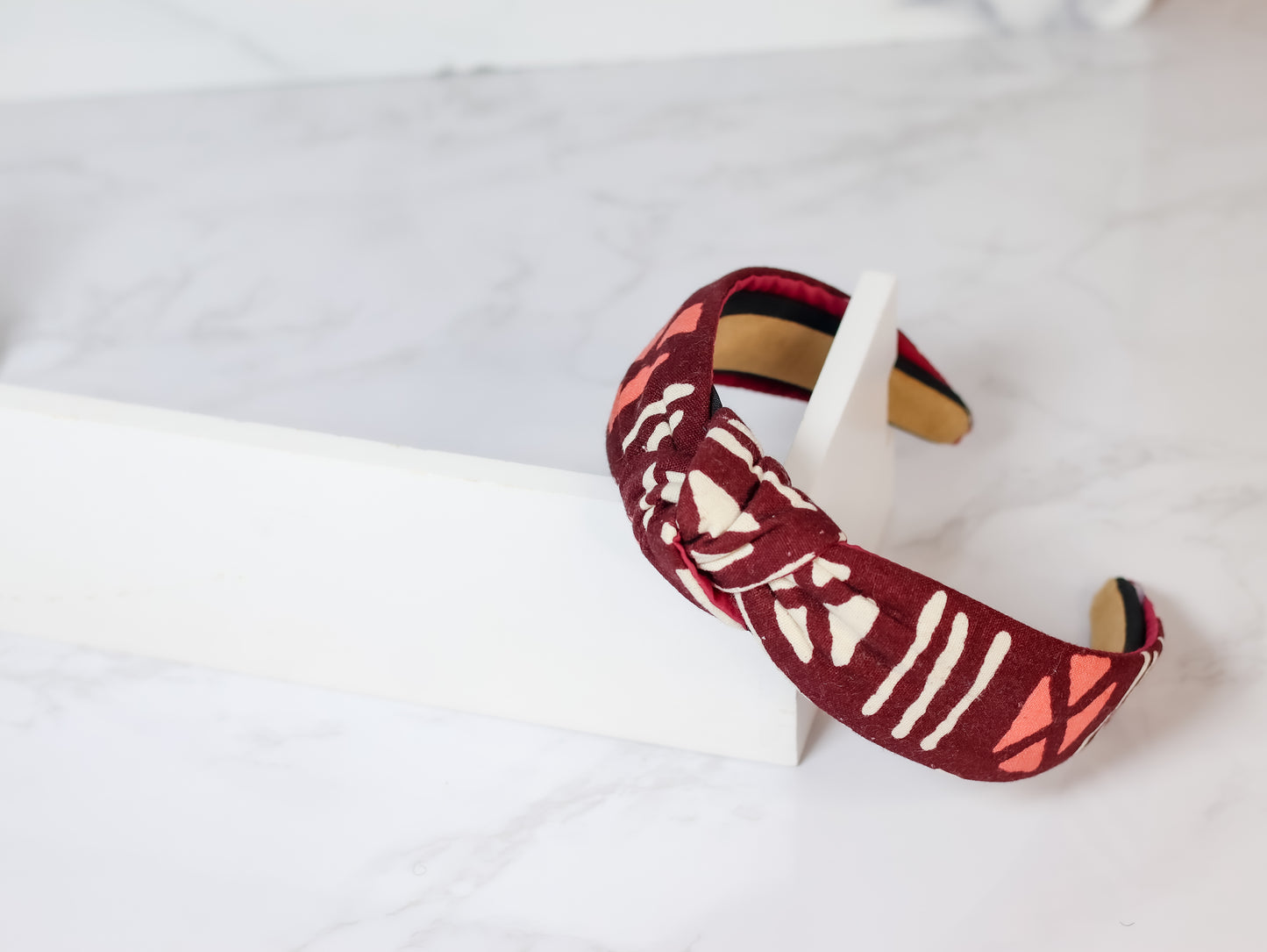 Burgundy Mudcloth Headband