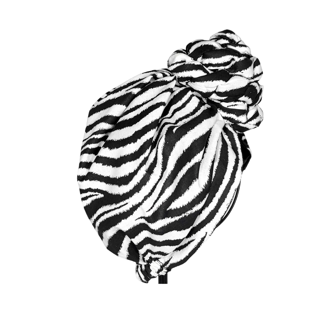 Zebra Print Pretied Headwrap - NDINI ACCESSORIES